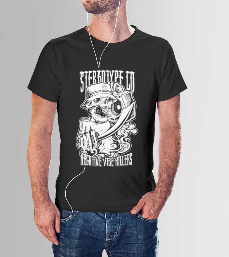 Stereotype Co Negative Vibe Killers Skull Pirate T-Shirt