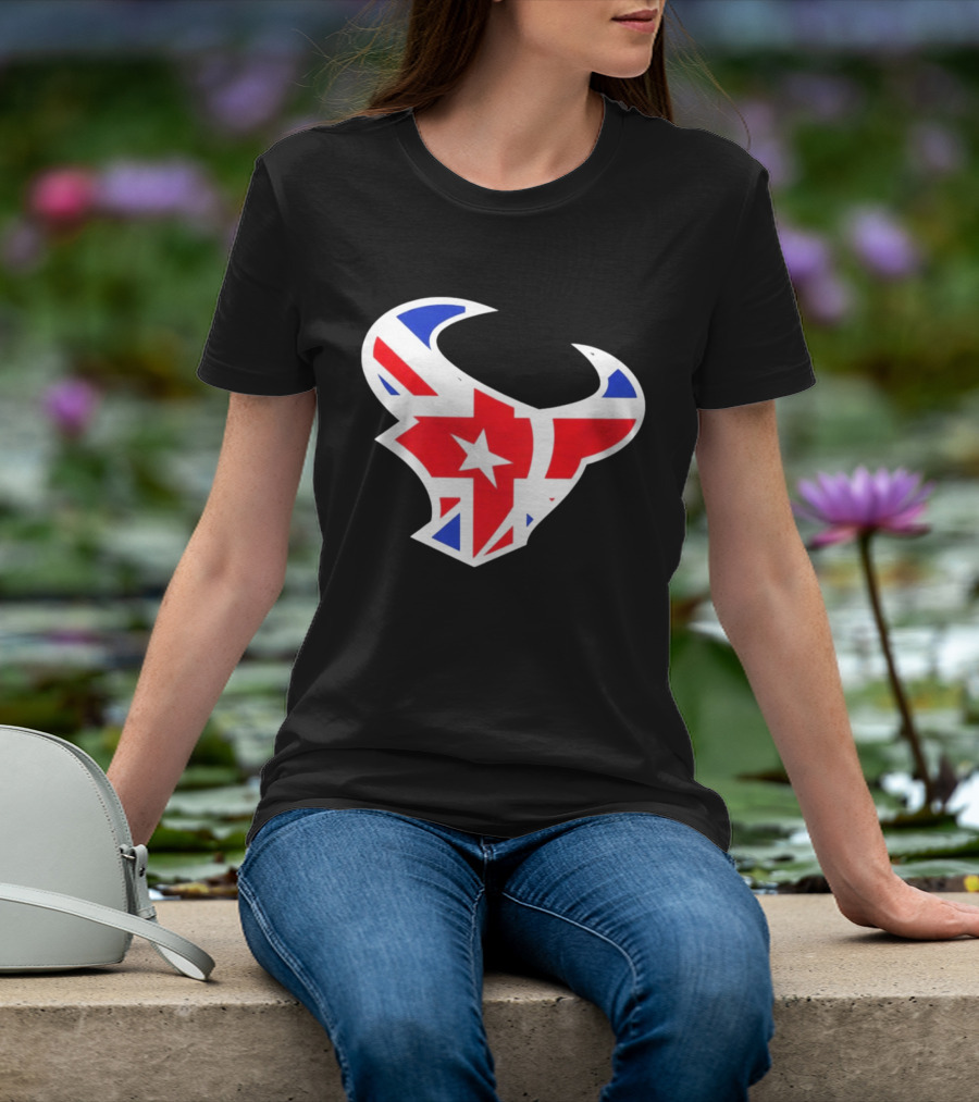 Texans British Flag Bullhead Symbol UK Team Profile T-Shirt