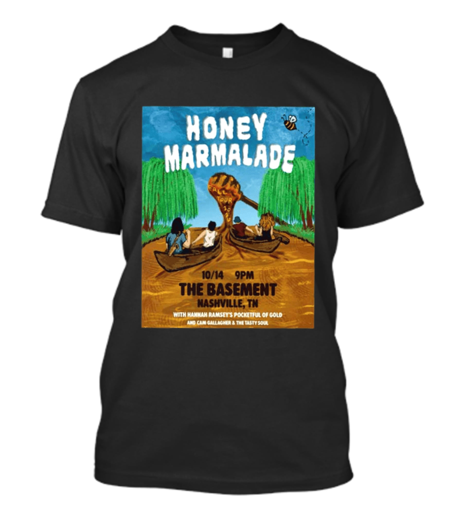 Honey Marmalade Fall Tour 2026 Nashville The Basement Halloween Event With Hannah Ramsey's Pocketful Of Gold And Cam Gallagher And The Tasty Soul T-Shirt