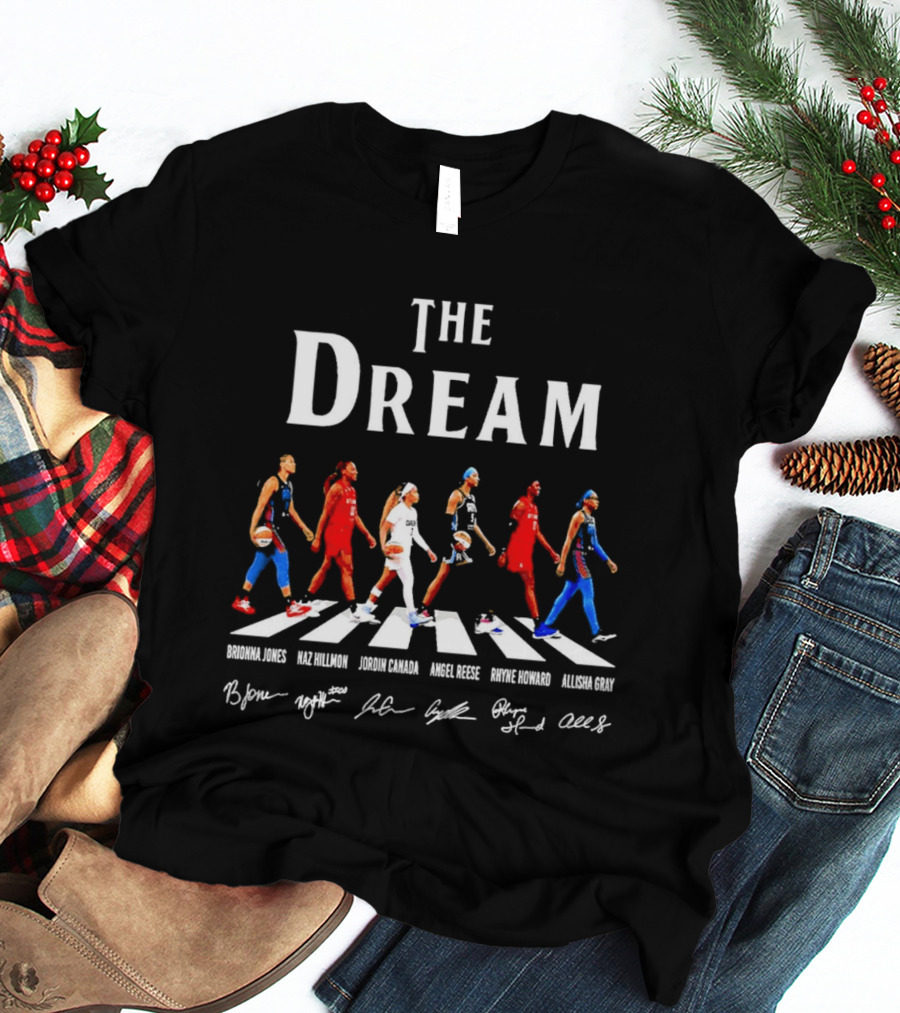 The Dream Abbey Road Signatures Williams Atlanta WNBA Basketball Roster Champs T-Shirt