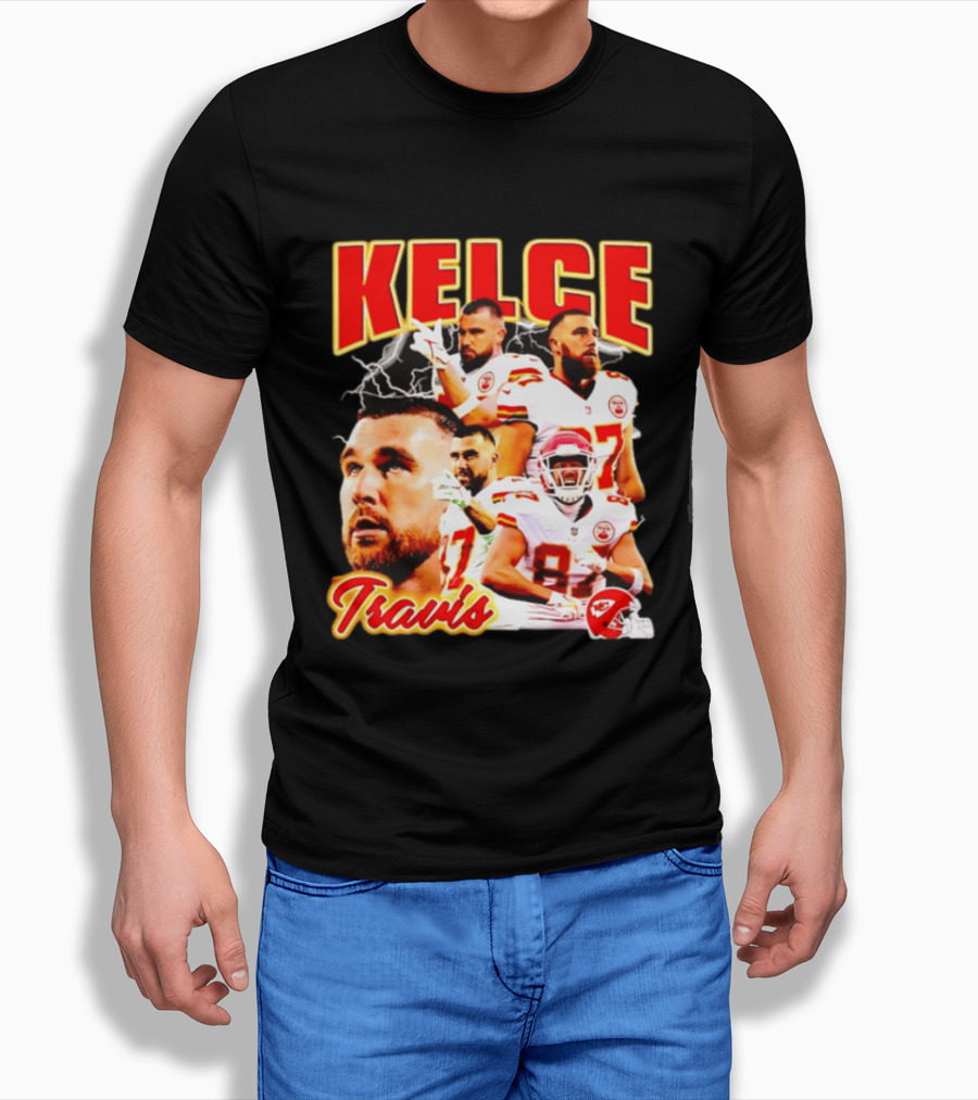 Travis Kelce Kansas City Chiefs Football 90s Bootleg Retro Style Chiefs Football Kelce 87 T-Shirt