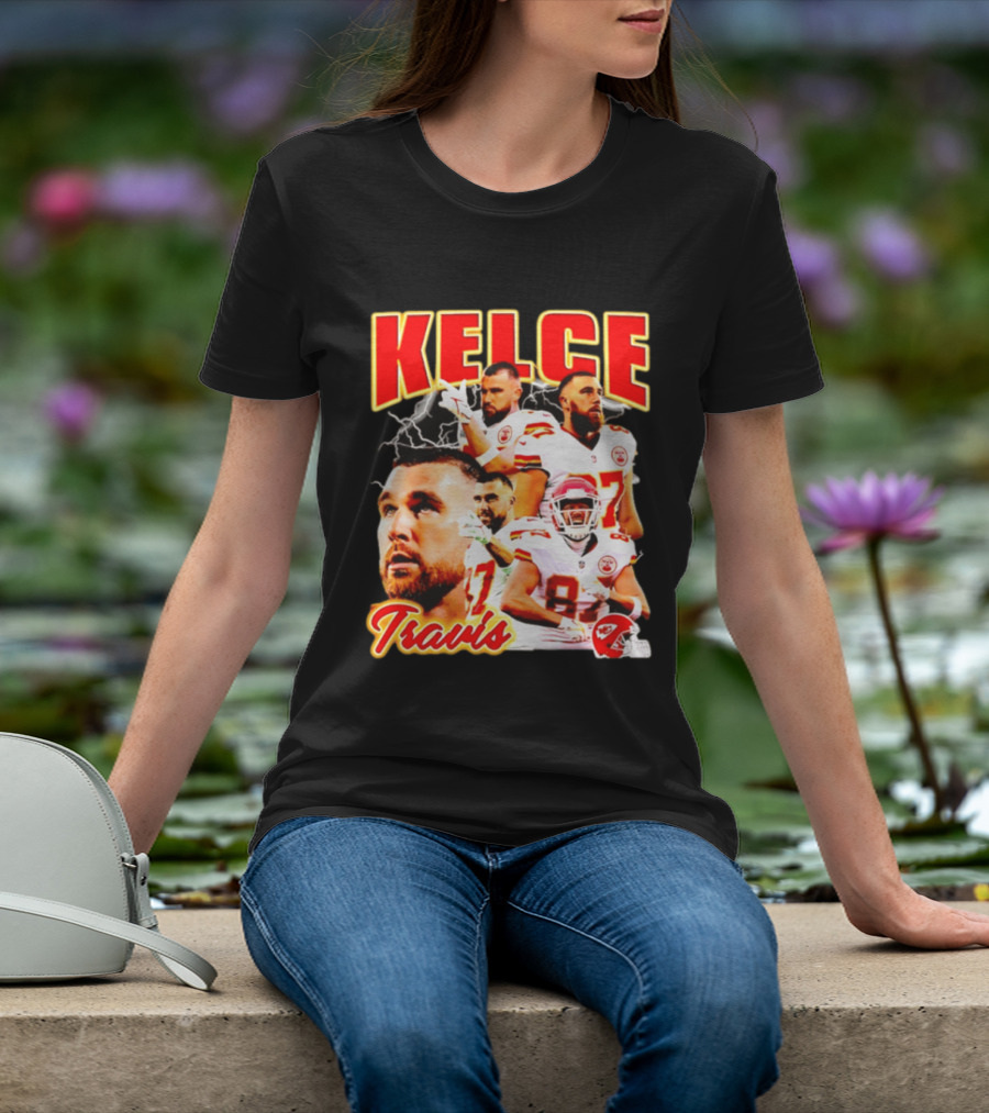 Travis Kelce Kansas City Chiefs Football 90s Bootleg Retro Style Chiefs Football Kelce 87 T-Shirt