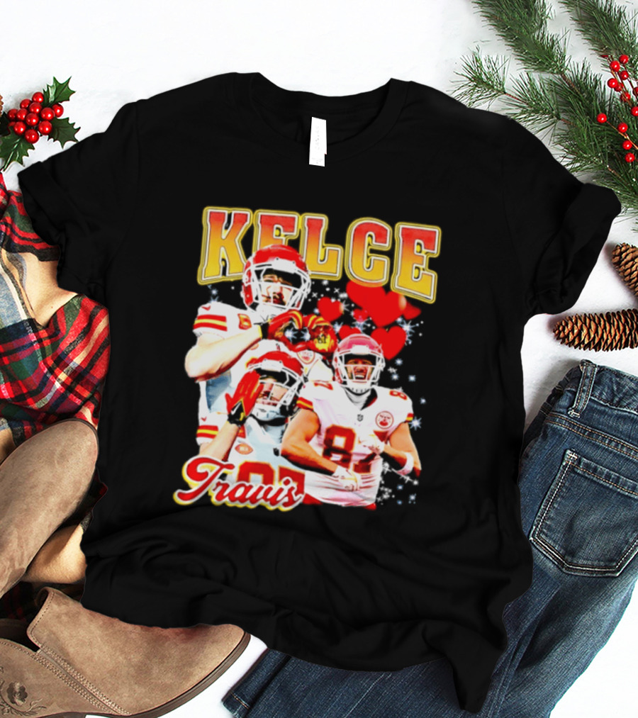 Travis Kelce Kansas City Chiefs Hand Heart Kelce 87 T-Shirt