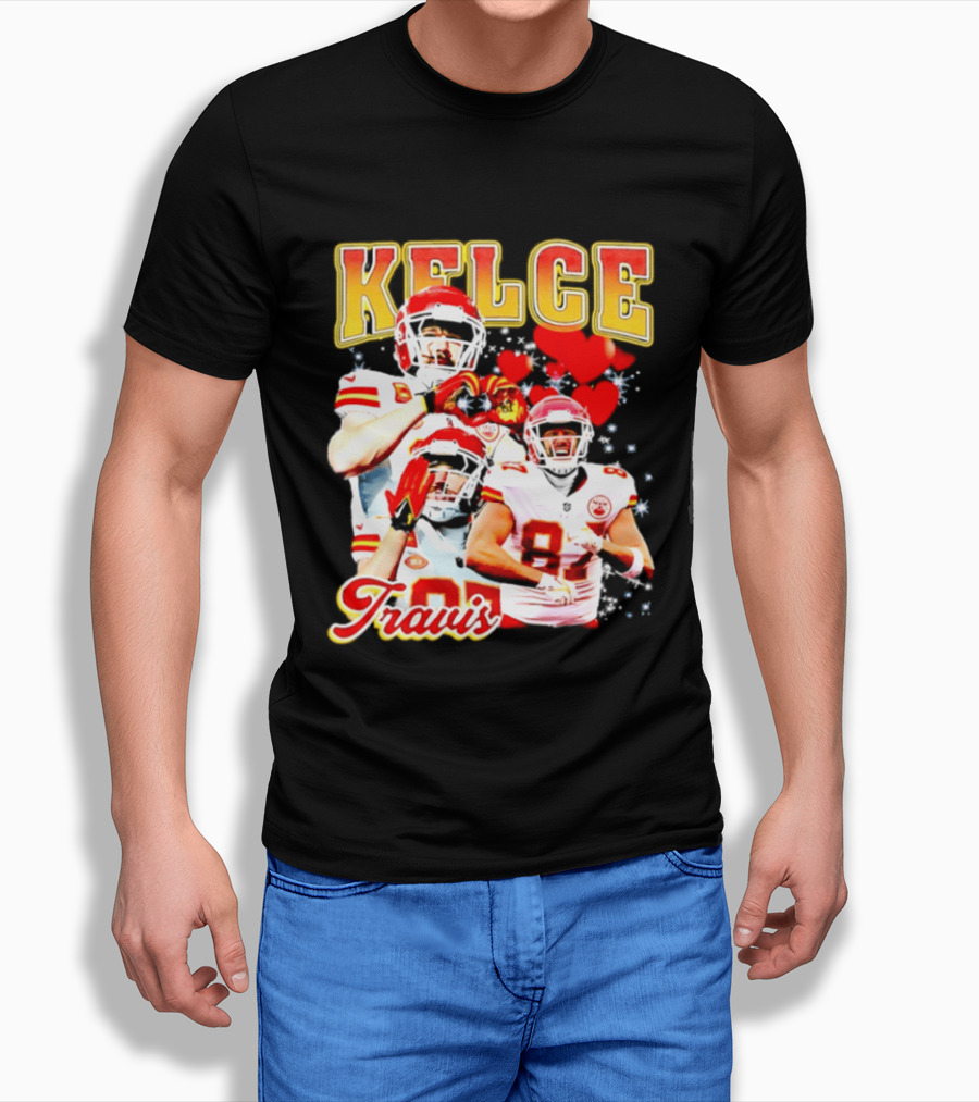 Travis Kelce Kansas City Chiefs Hand Heart Kelce 87 T-Shirt