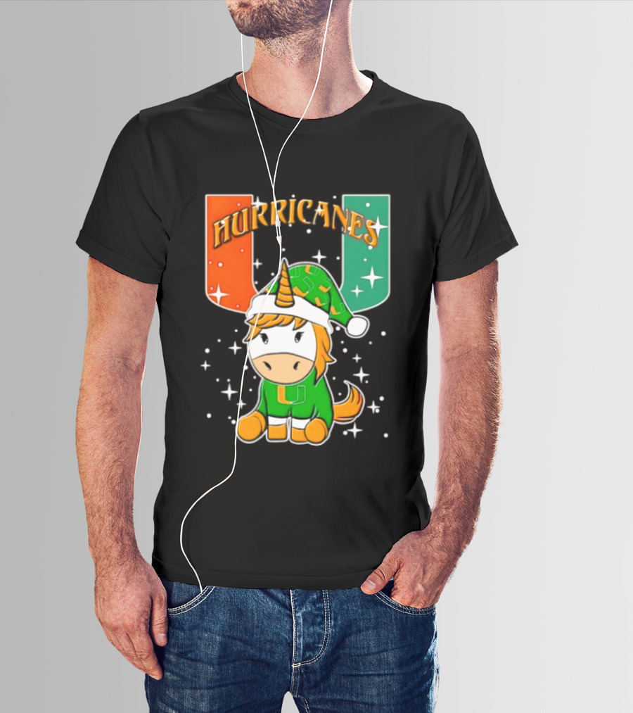 Unicorn Miami Hurricanes NCAA Christmas 2026 T-Shirt