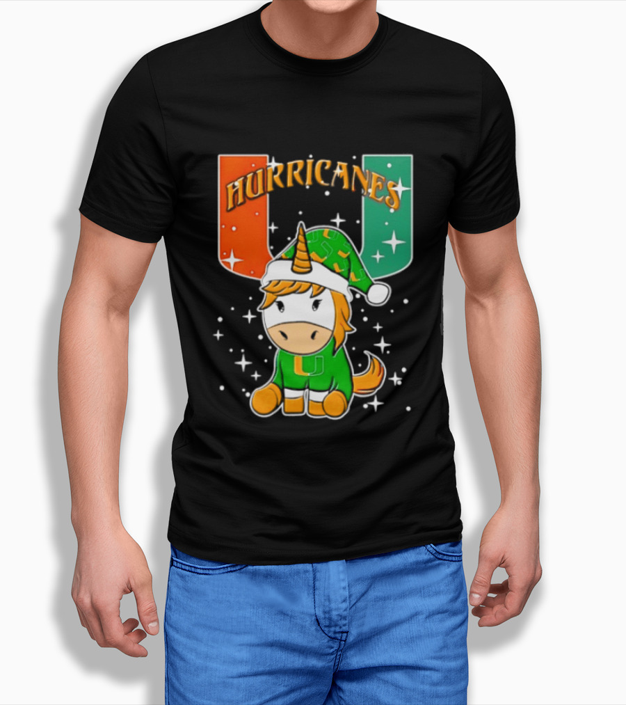 Unicorn Miami Hurricanes NCAA Christmas 2026 T-Shirt