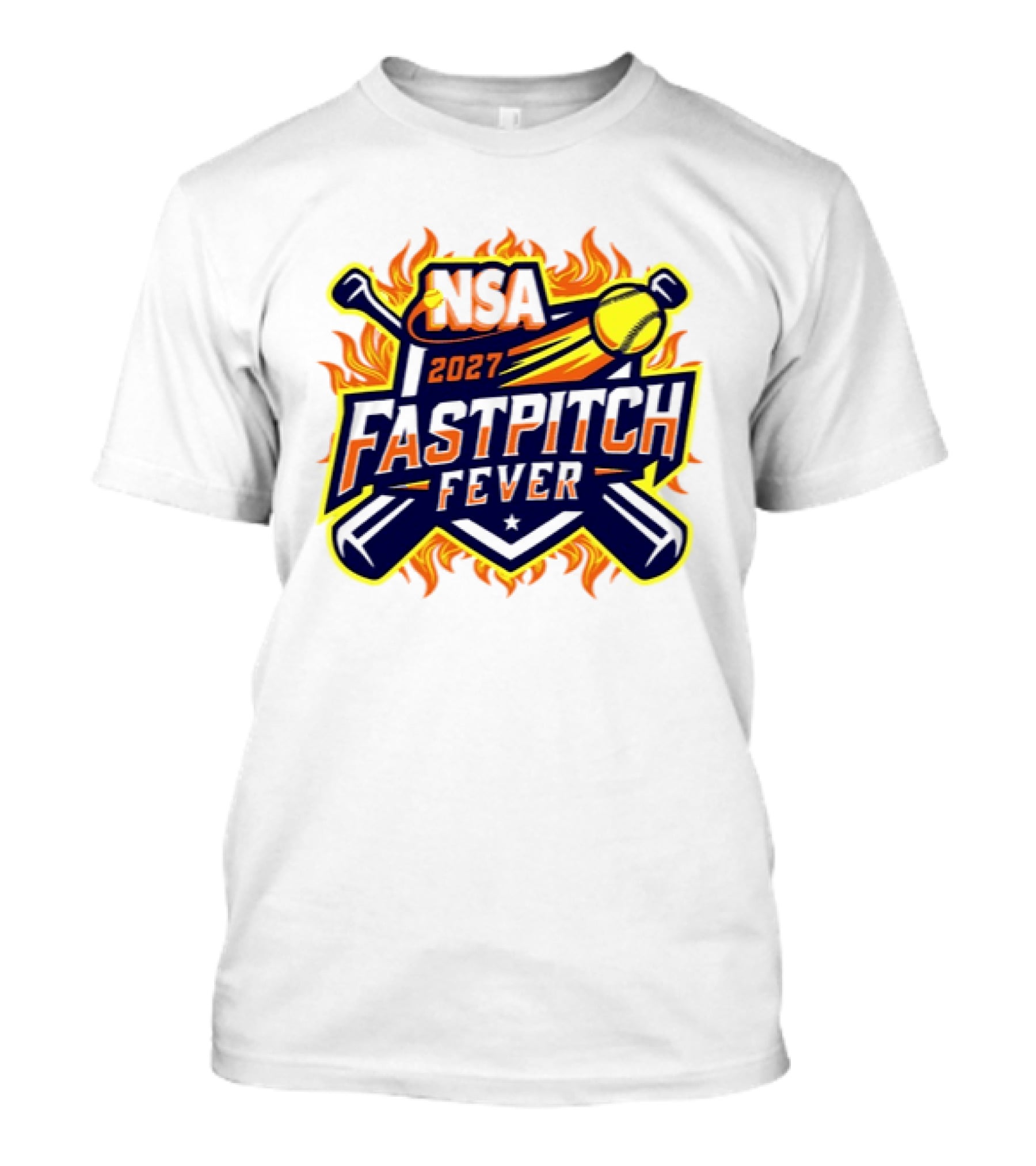 NSA 2027 Fastpitch Fever Tournament Softball Flames T-Shirt