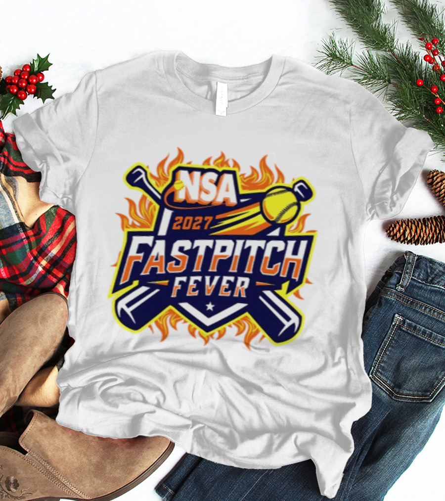 NSA 2027 Fastpitch Fever Tournament Softball Flames T-Shirt