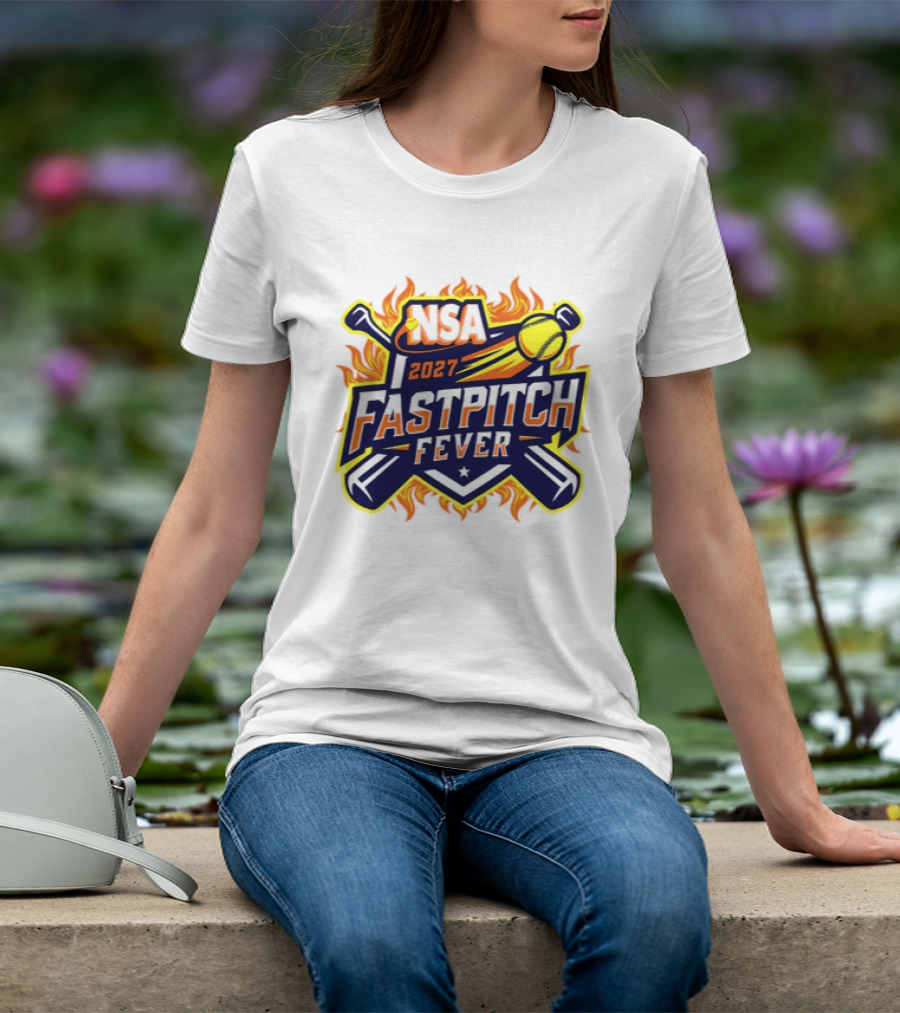 NSA 2027 Fastpitch Fever Tournament Softball Flames T-Shirt