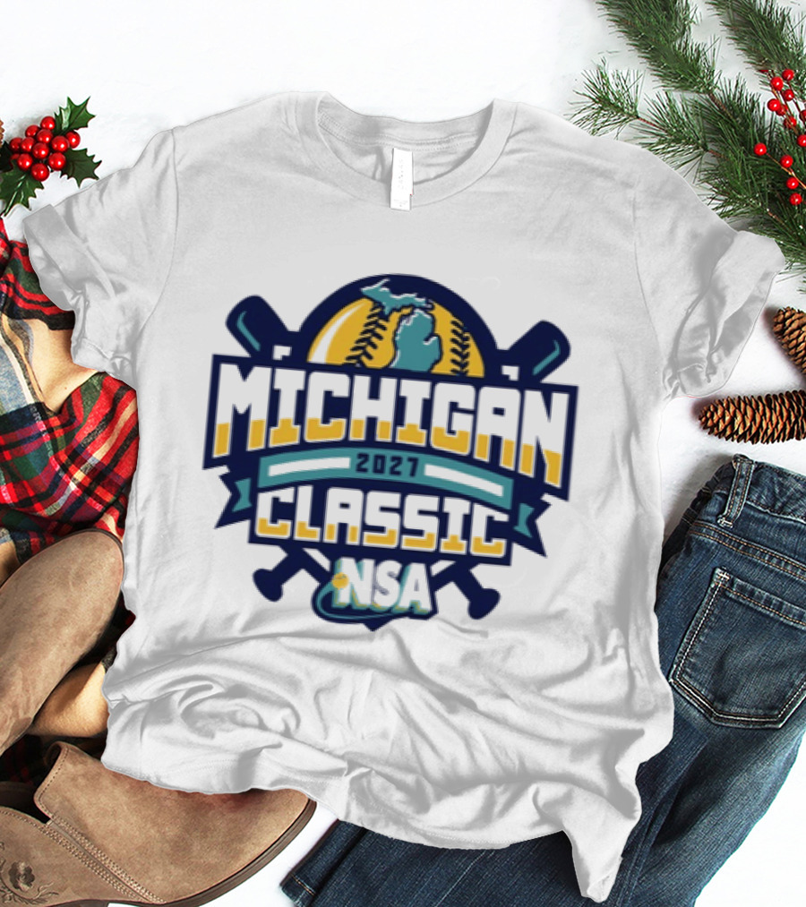 2027 Michigan Classic NSA Tournament Baseball Softball Michigan Map T-Shirt