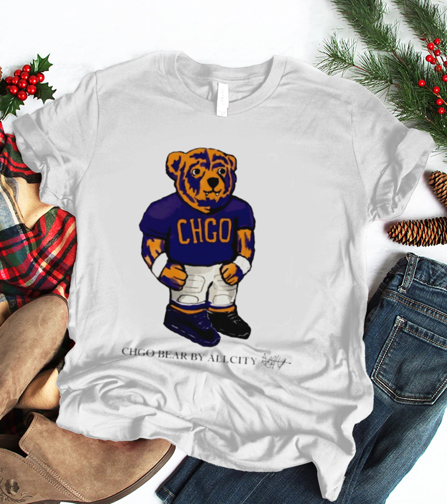 Chicago Bears CHGO Bear By AllCity Football Collaboration T-Shirt