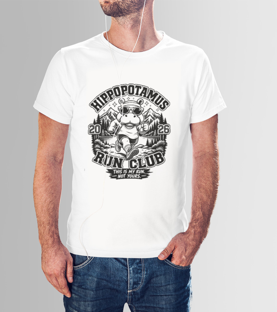 Hippopotamus Run Club 2026 Marathon Adventure T-Shirt