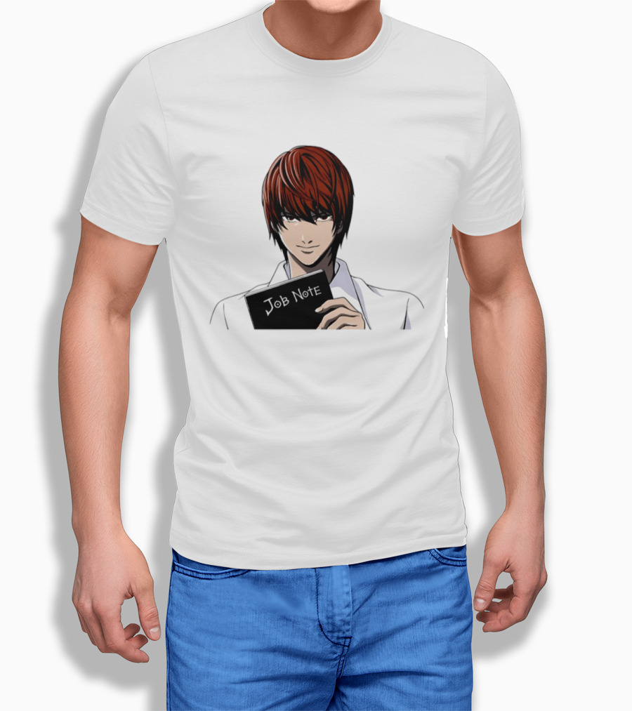 Job Note Parody Light Yagami Character Anime Manga T-Shirt