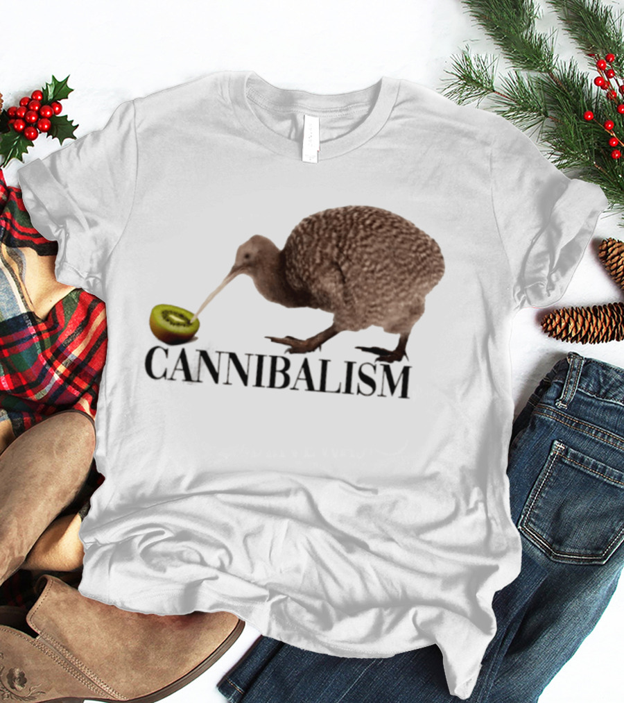 Kiwi Bird Cannibalism With Kiwi Fruit Pun Nature T-Shirt