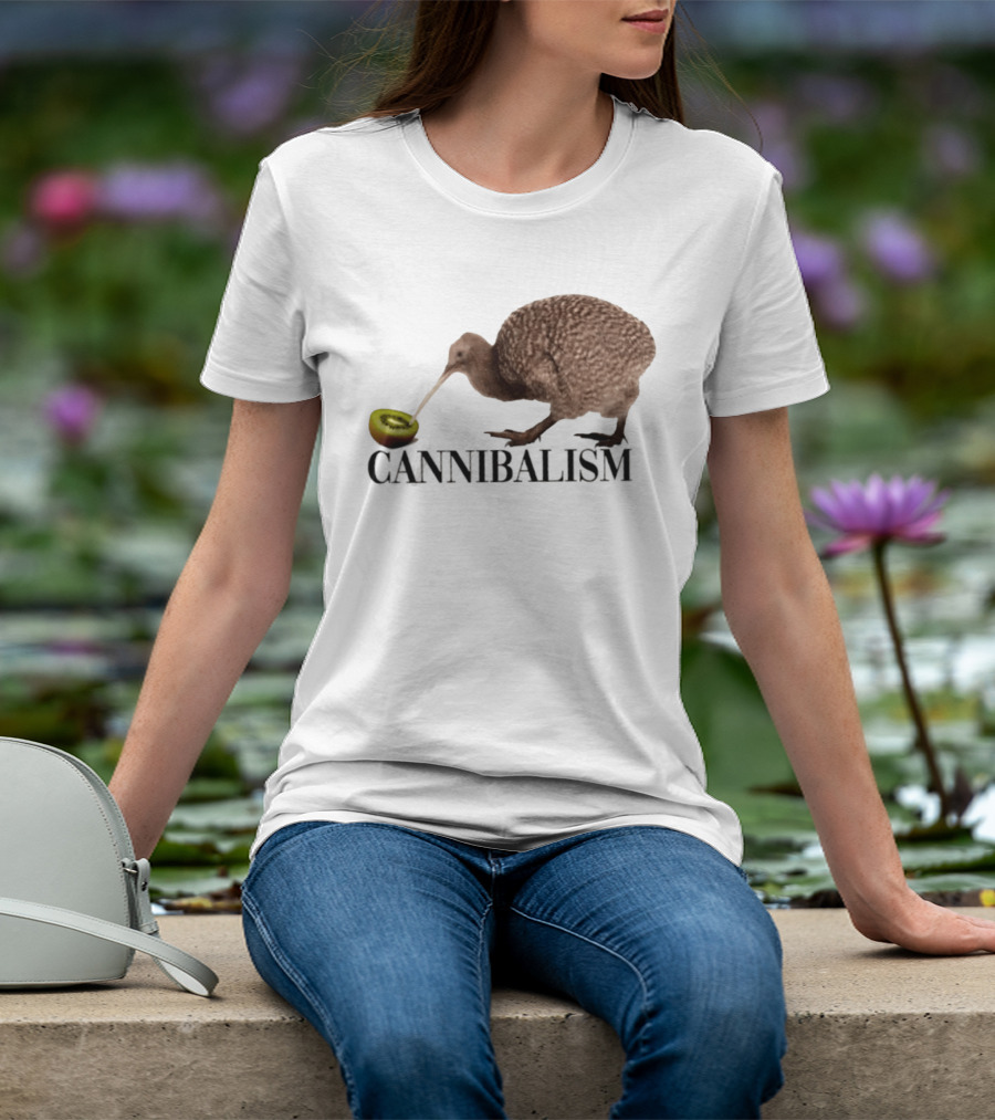 Kiwi Bird Cannibalism With Kiwi Fruit Pun Nature T-Shirt