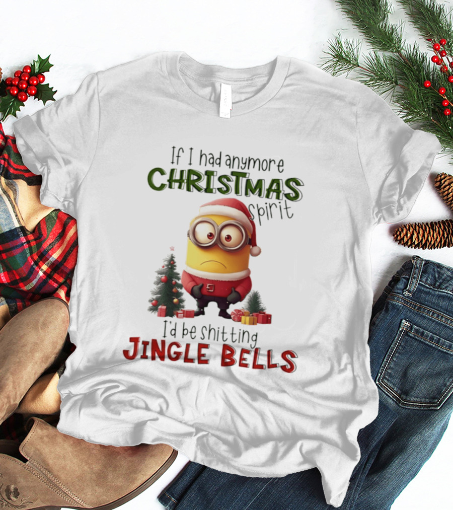 Minions Christmas Spirit Jingle Bells Funny Holiday T-Shirt