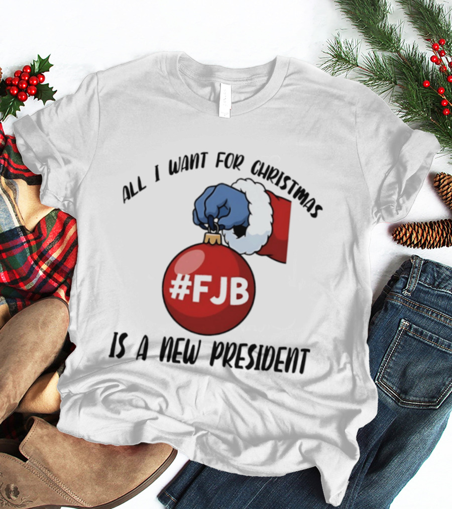 All I Want For Christmas Is A New President #FJB Stitch Santa T-Shirt