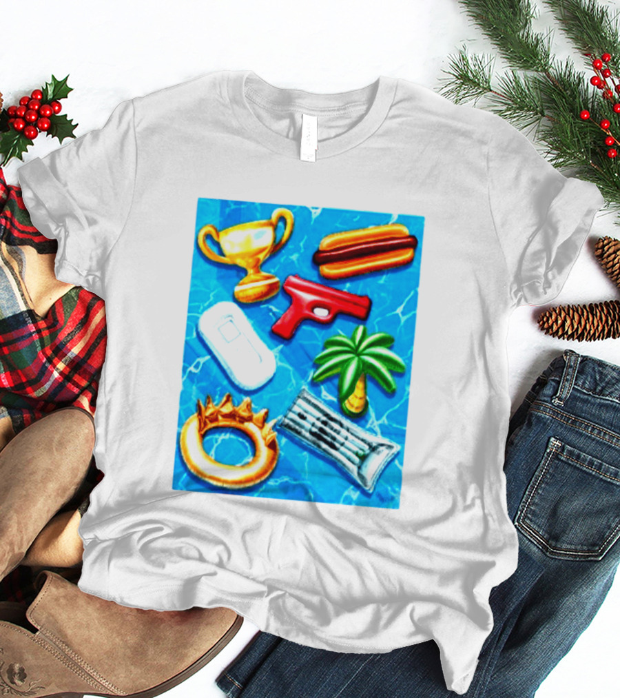 The Wynwood Walls Shop Store Leon Keer Trophy Hotdog Palm Gun Newspaper Seven Sins T-Shirt
