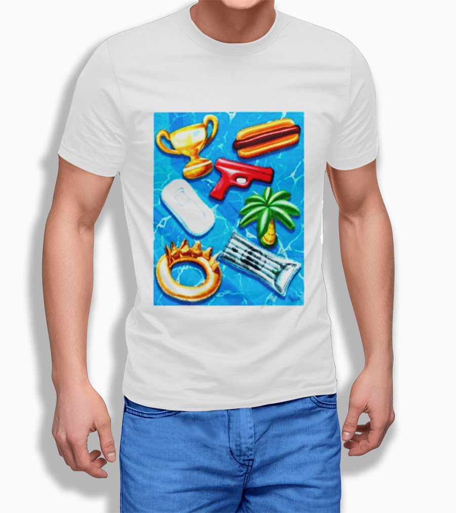 The Wynwood Walls Shop Store Leon Keer Trophy Hotdog Palm Gun Newspaper Seven Sins T-Shirt