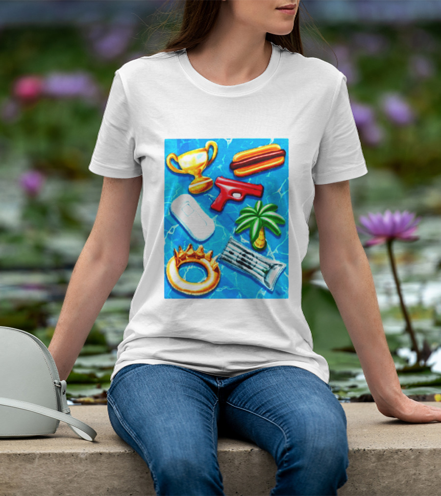 The Wynwood Walls Shop Store Leon Keer Trophy Hotdog Palm Gun Newspaper Seven Sins T-Shirt