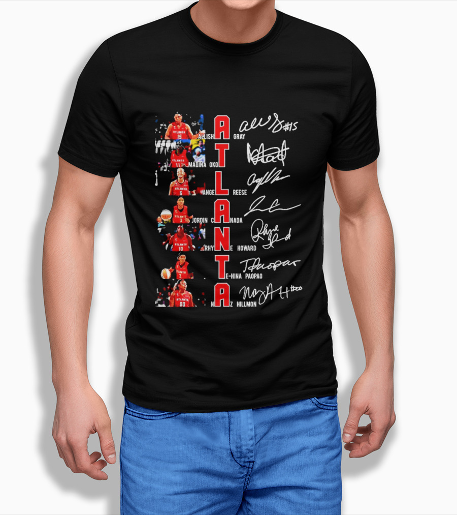 Atlanta Dream WNBA Players Autographs Vertical Basketball Atlanta T-Shirt