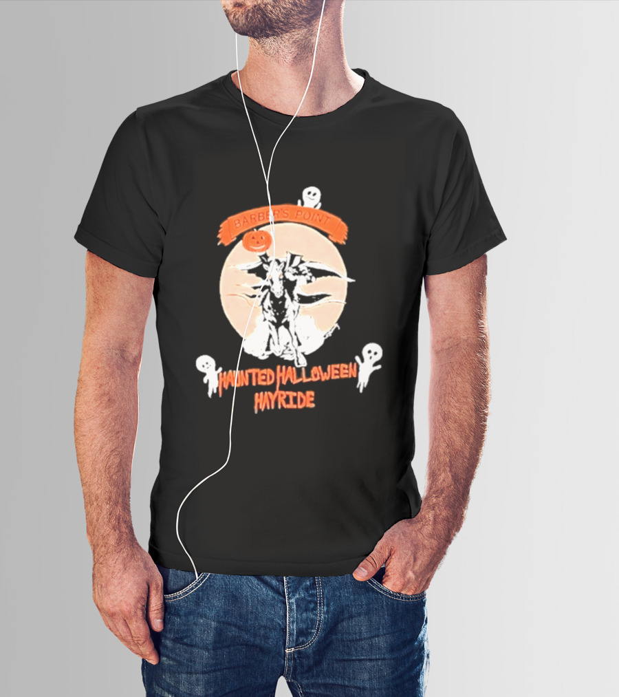 Barber's Point Haunted Halloween Hayride 2026 Pumpkin Ghosts T-Shirt