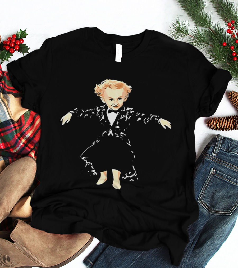 Little Gentleman Boy In Tuxedo Dancing Charming Pose T-Shirt
