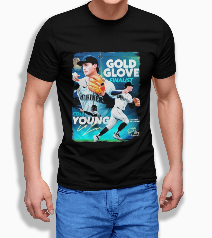 Cole Young Mariners Second Baseman Gold Glove Finalist T-Shirt