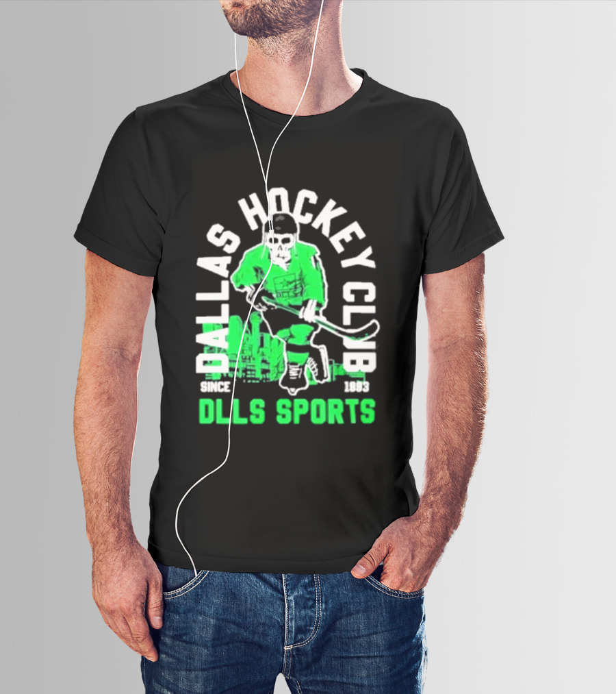 Dallas Hockey Club Since 1993 Dlls Sports Green Hockey Player T-Shirt