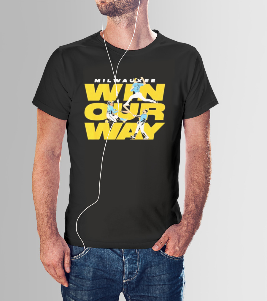 Milwaukee Win Our Way Baseball Stack T-Shirt