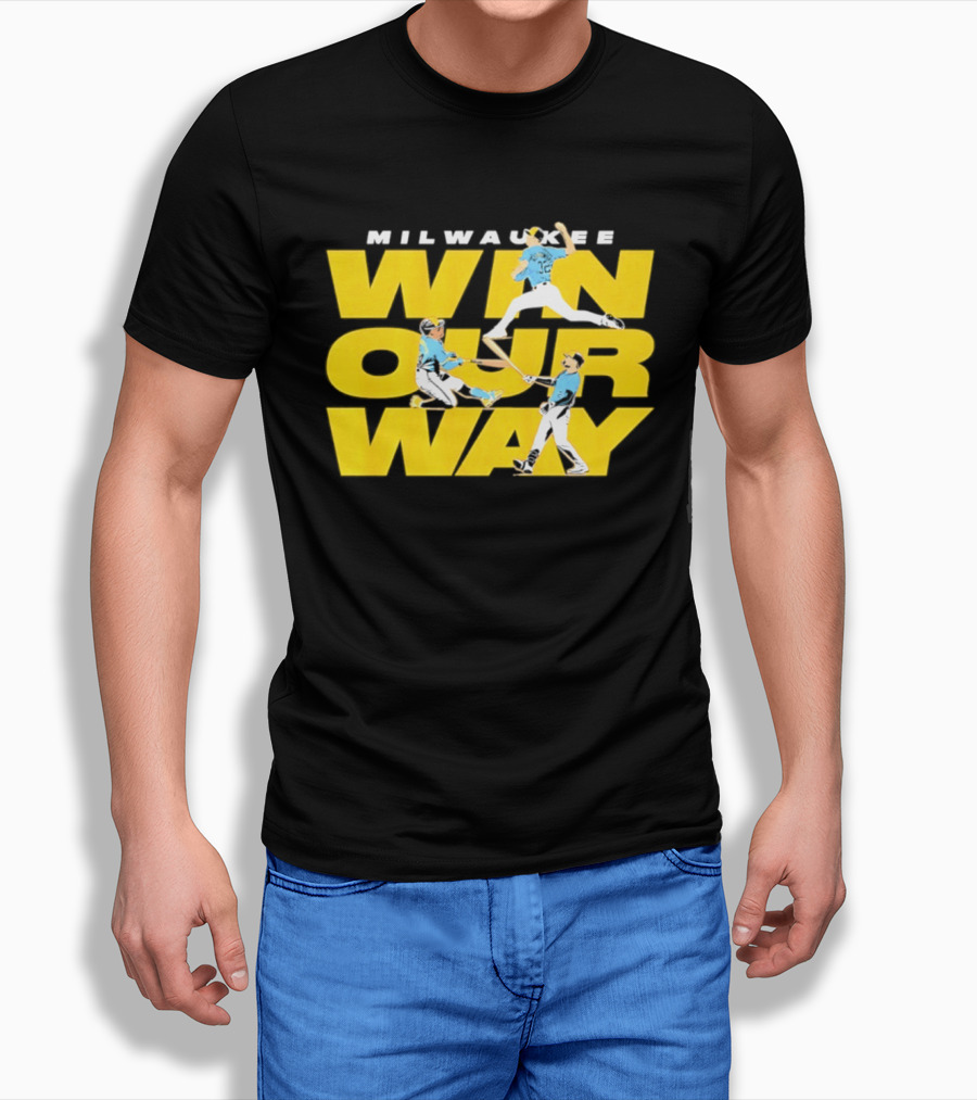 Milwaukee Win Our Way Baseball Stack T-Shirt