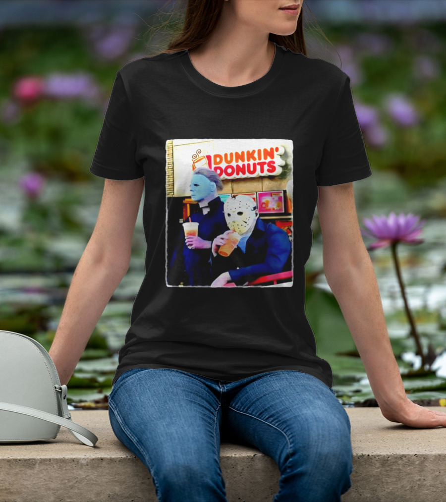 Dunkin Donuts Halloween 2026 Michael Myers Jason Voorhees Meme T-Shirt