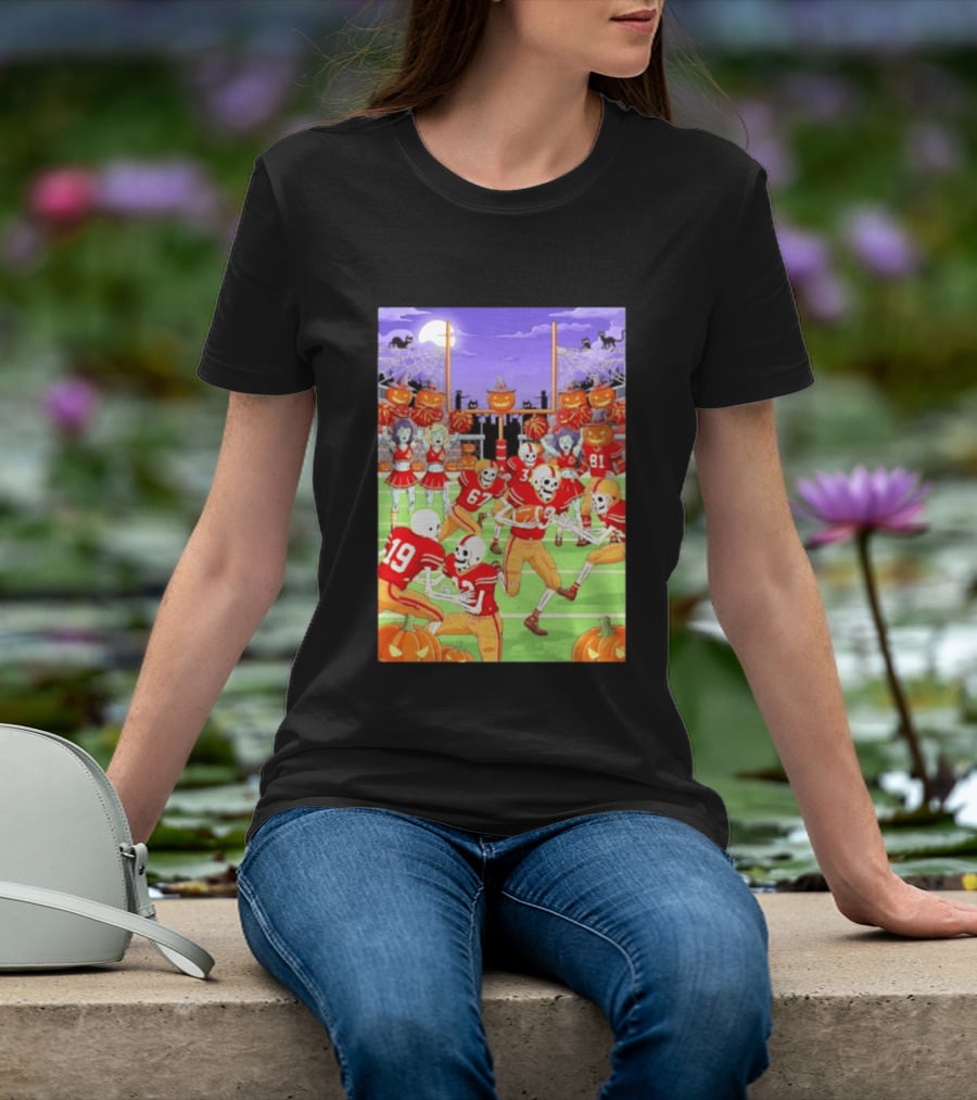 San Francisco 49ers Skeleton Zombie Halloween Football 2026 T-Shirt