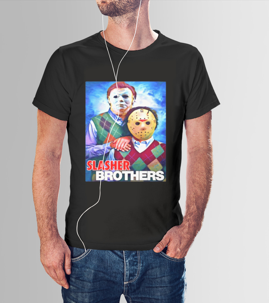 Slasher Brothers Michael Myers Jason Voorhees Halloween Meme 2026 T-Shirt