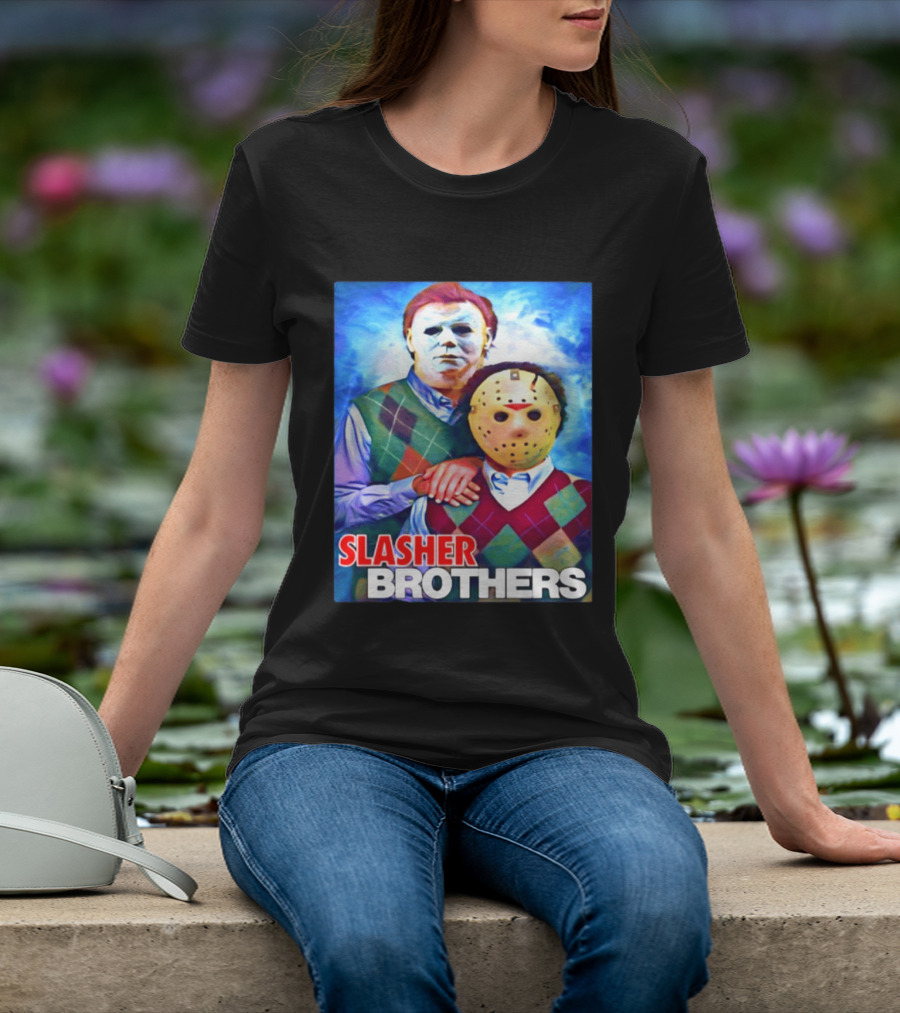 Slasher Brothers Michael Myers Jason Voorhees Halloween Meme 2026 T-Shirt