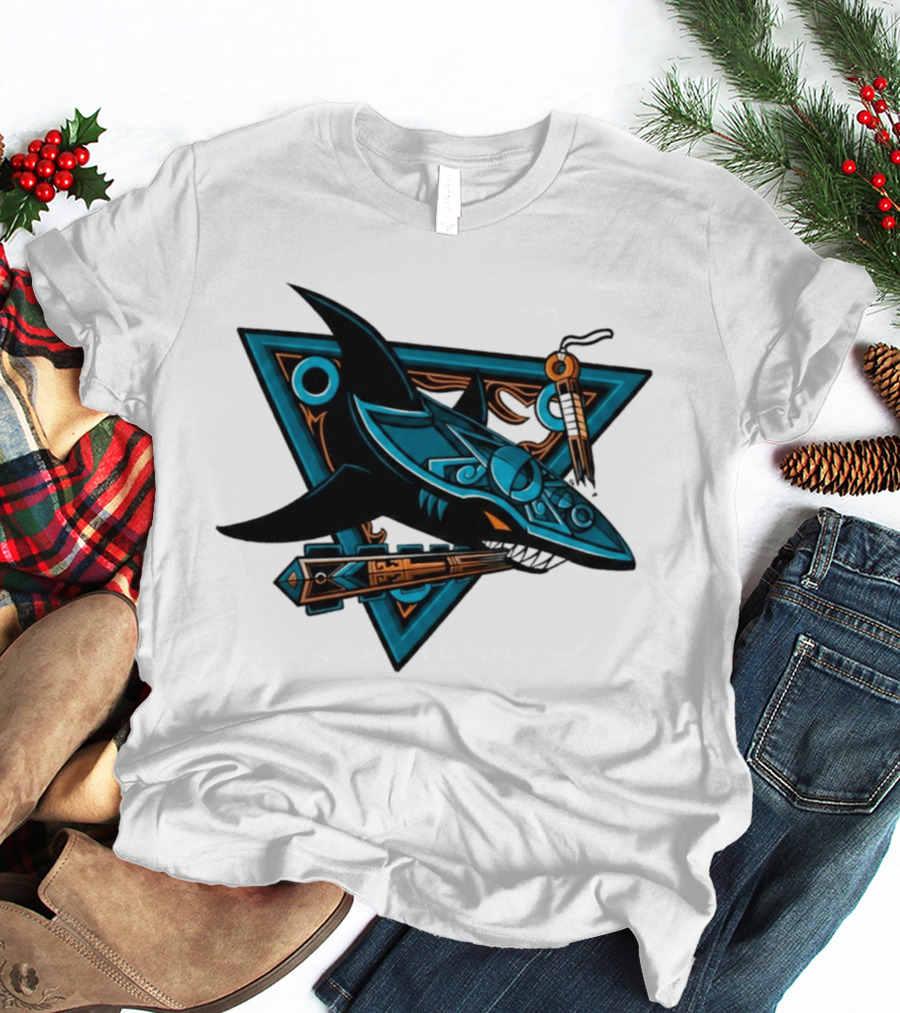 2026 San Jose Sharks Los Tiburones Geometric Tribal T-Shirt