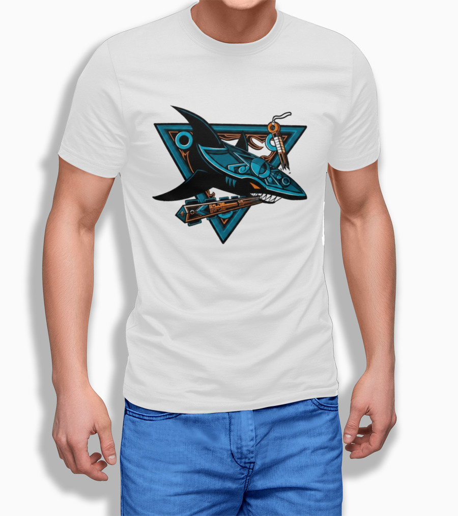 2026 San Jose Sharks Los Tiburones Geometric Tribal T-Shirt