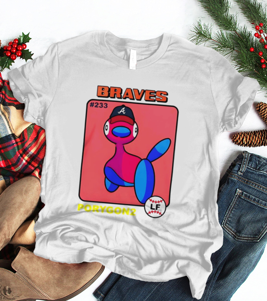 BRAVES Porygon2 Pokemon Crossover #233 LF Baseball Cap T-Shirt