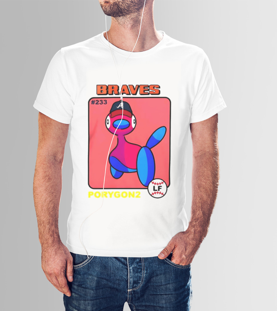 BRAVES Porygon2 Pokemon Crossover #233 LF Baseball Cap T-Shirt