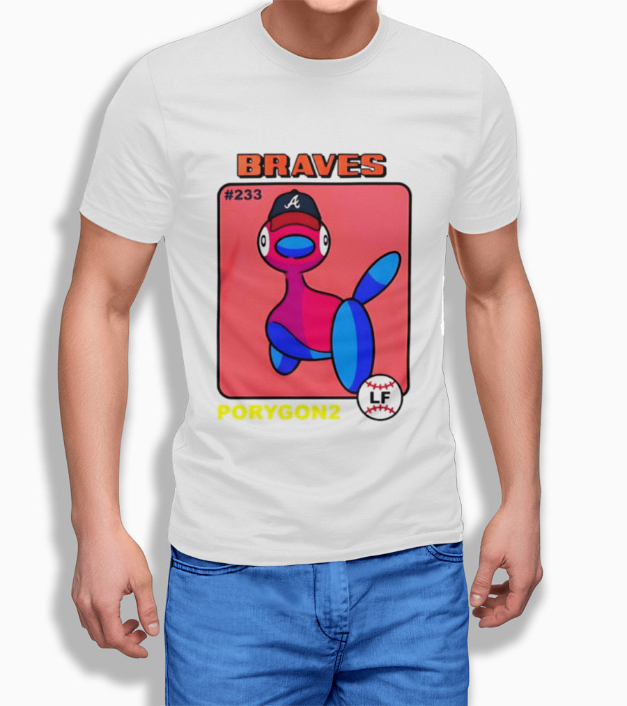 BRAVES Porygon2 Pokemon Crossover #233 LF Baseball Cap T-Shirt