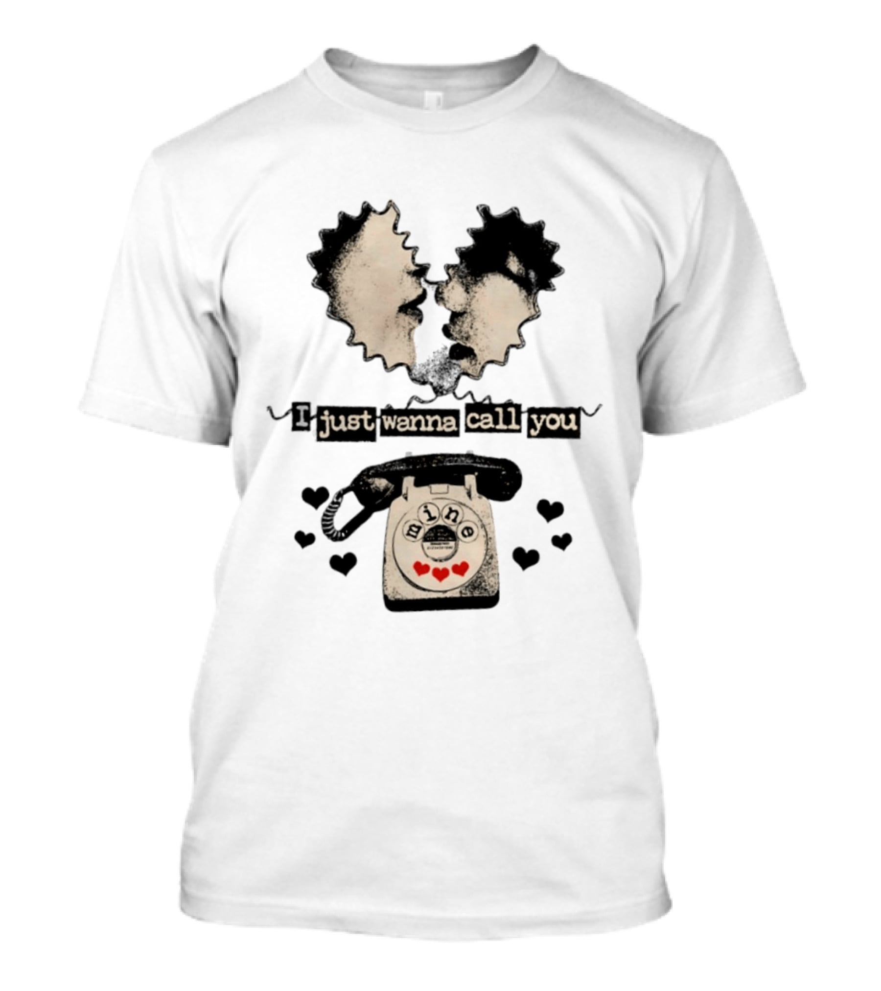 I Just Wanna Call You Mine Romantic Telephone Hearts T-Shirt