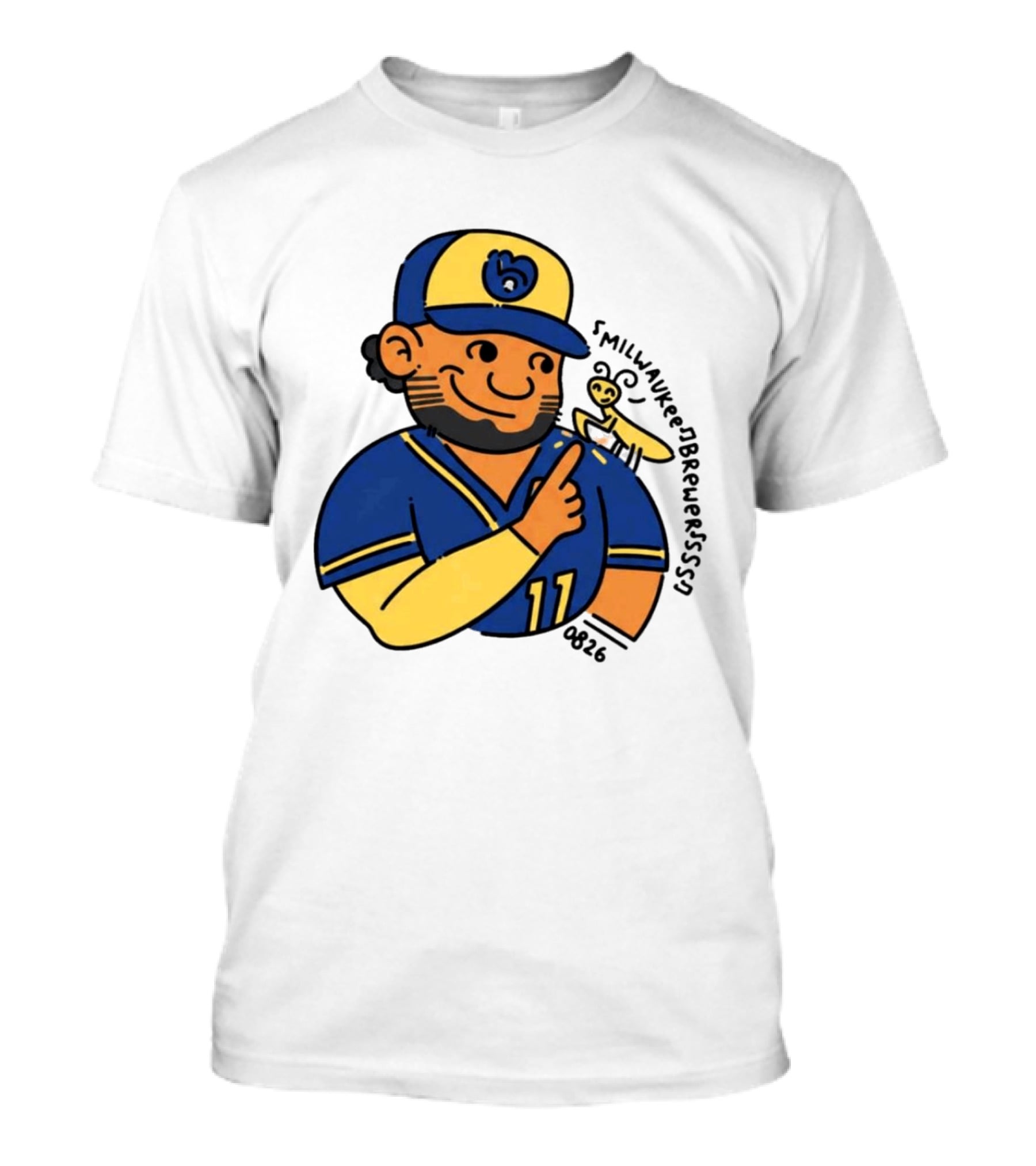Jackson Chourio 11 Milwaukee Brewers Mantis Caricature 2026 T-Shirt