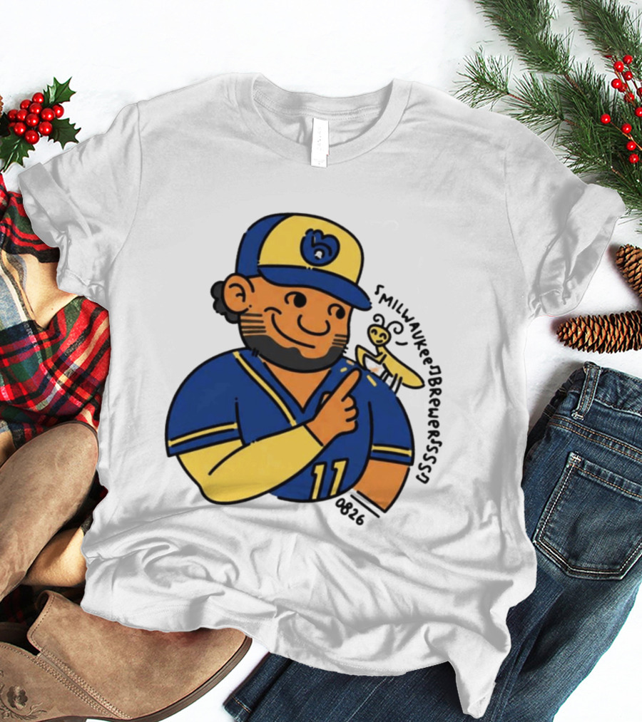 Jackson Chourio 11 Milwaukee Brewers Mantis Caricature 2026 T-Shirt
