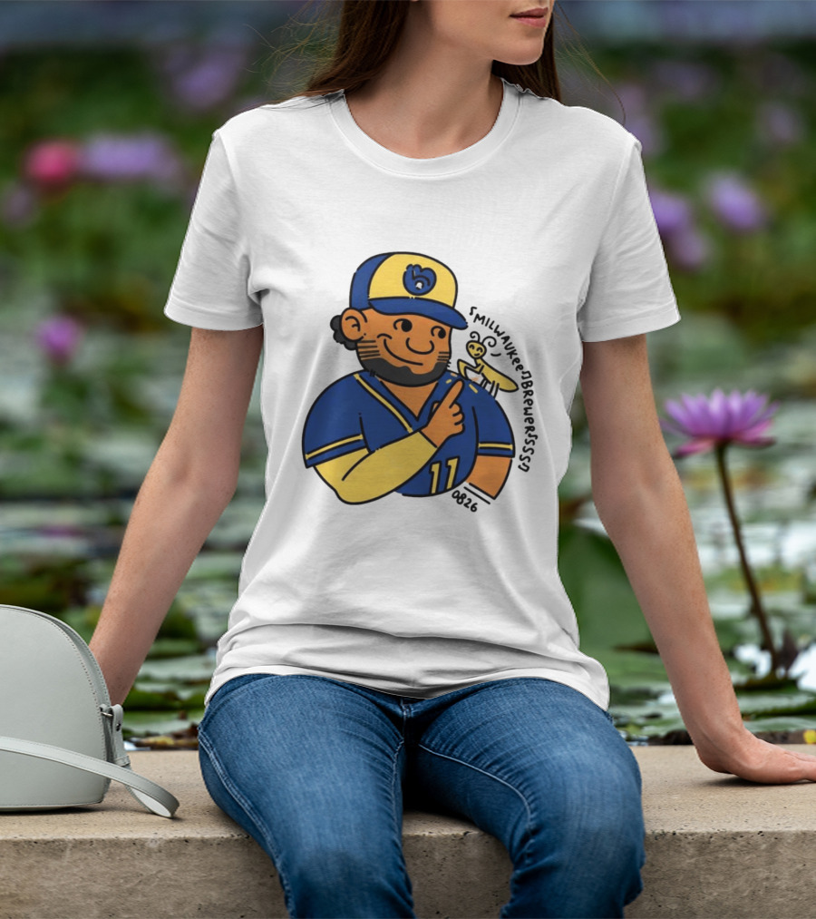 Jackson Chourio 11 Milwaukee Brewers Mantis Caricature 2026 T-Shirt