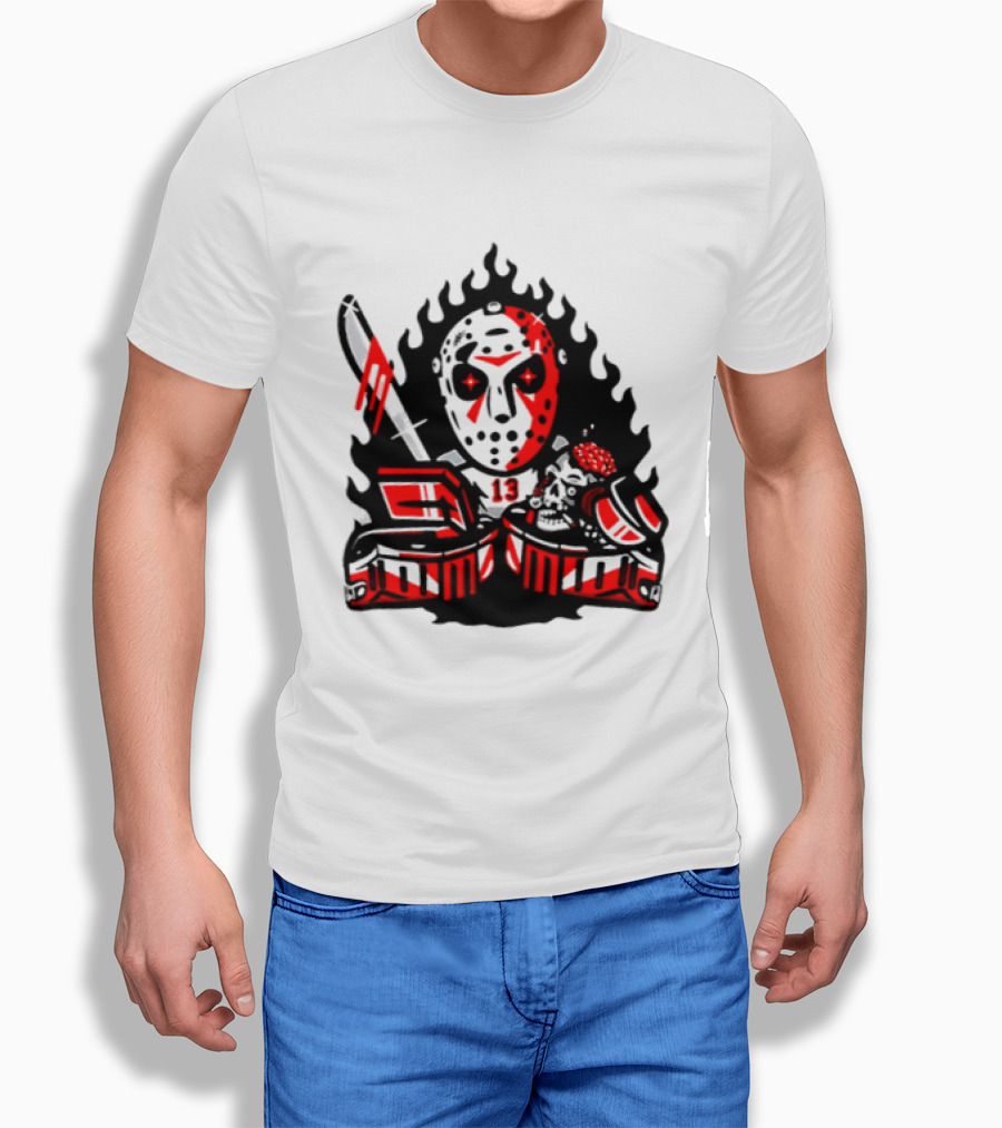 Jason Voorhees 13 Hockey Mask Friday The 13th Sports Horror T-Shirt