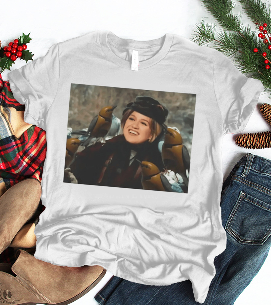 Kelly Clarkson With Birds Snow White T-Shirt