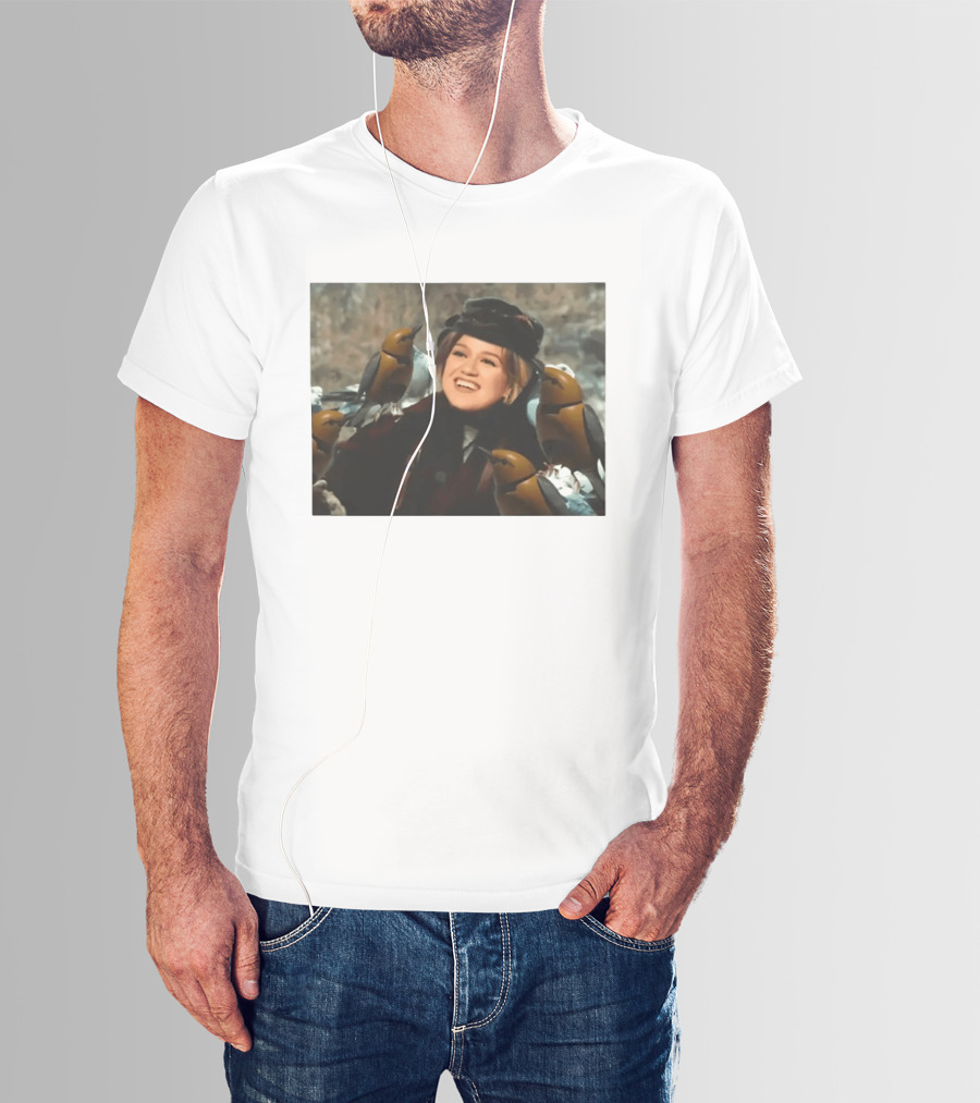 Kelly Clarkson With Birds Snow White T-Shirt