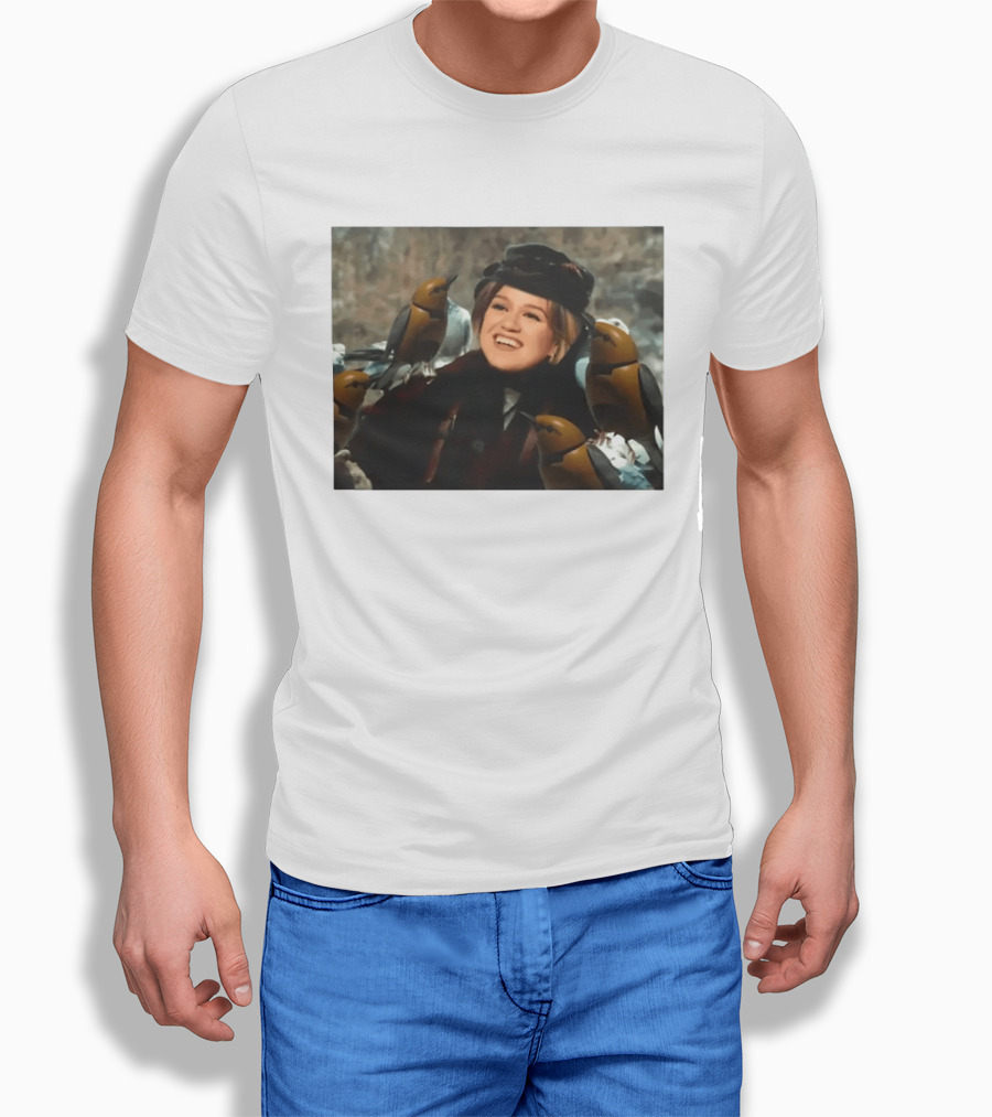 Kelly Clarkson With Birds Snow White T-Shirt