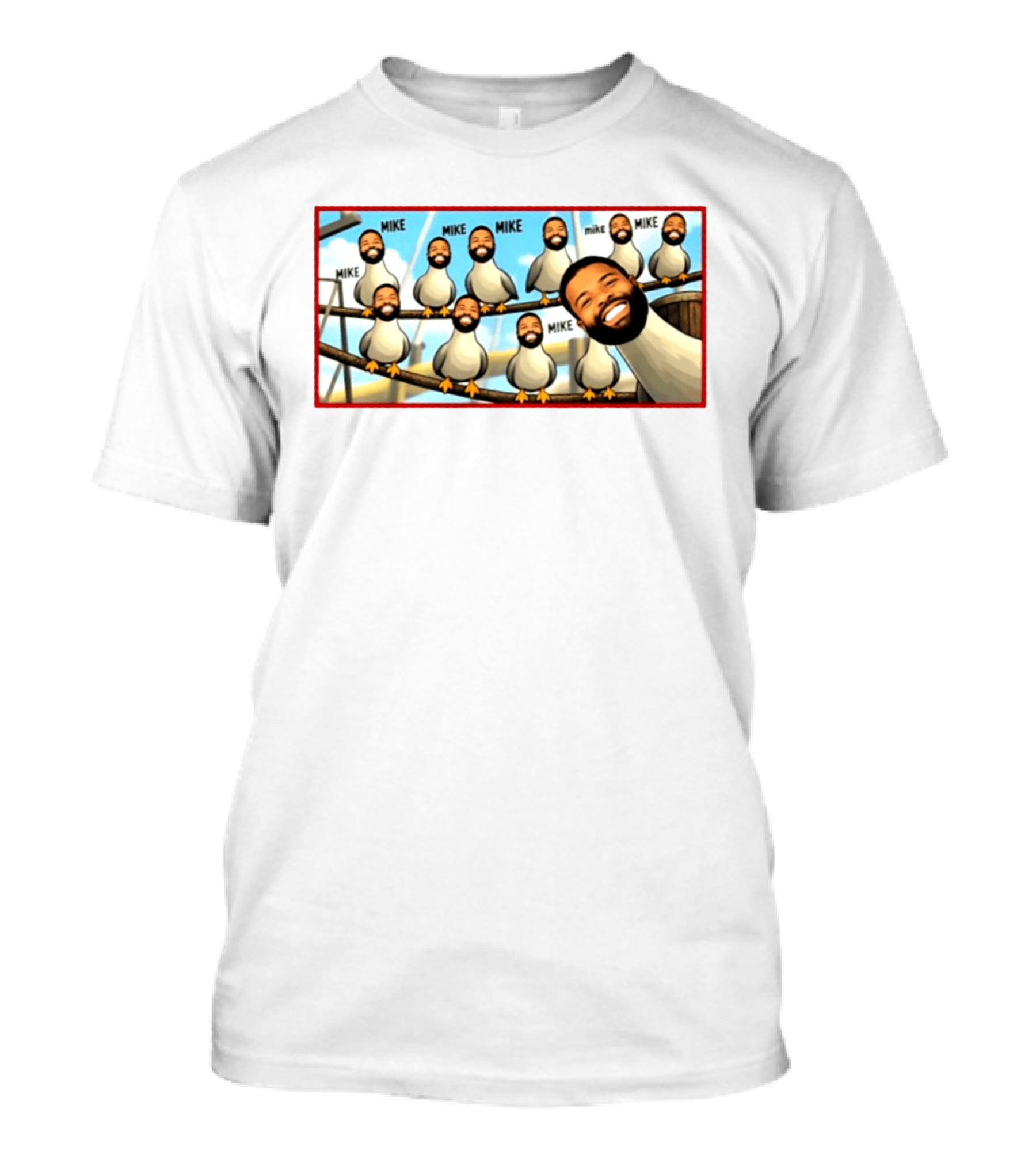 Trent Williams Mike Evans Meme Featuring Seagulls Repeating Mike San Francisco 49ers T-Shirt