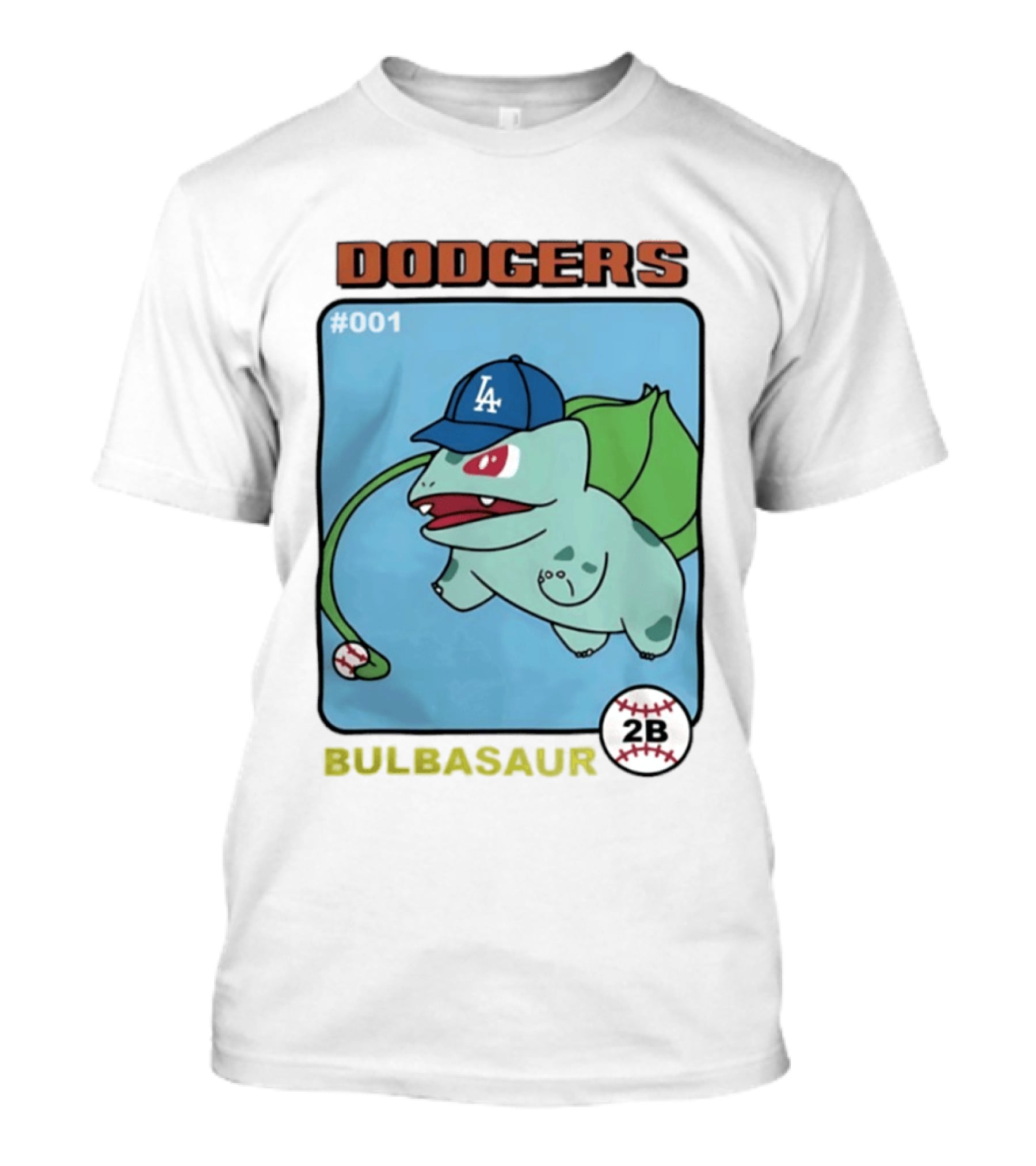 Dodgers Bulbasaur LA Baseball Anime Cartoon 2B T-Shirt